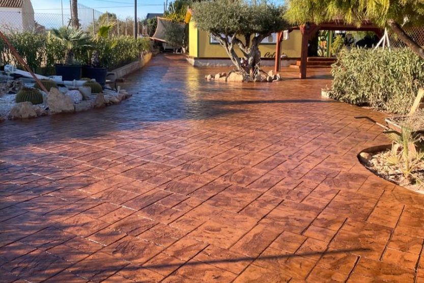 hormigón impreso en patios