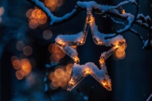 fachada en Navidad